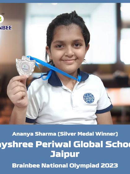 Ananya Sharma from Jayshree Periwal Global School, Jaipur, a silver medal winner in our 2023 National Olympiad.