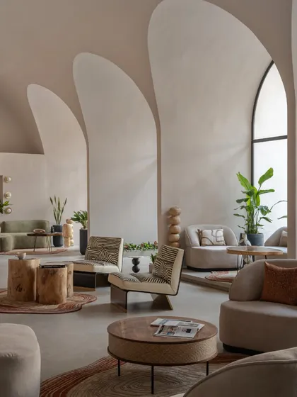 Another view of the lounge, demonstrating the balance between open social areas and more private seating nooks.