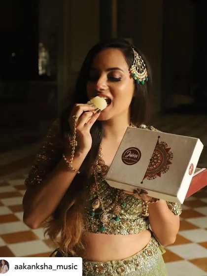 It makes me so happy to see my customers like Aakanksha Sharma enjoying our sweets during their Teej celebrations.