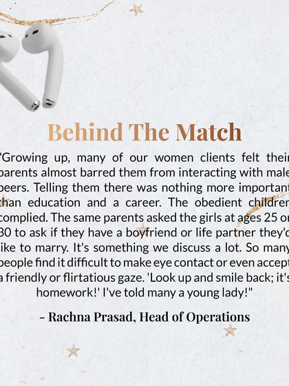 Many of my clients were taught to prioritize career over relationships, only to be asked later why they are single. I often give them homework: 'Look up and smile back.' Sometimes a simple nudge is all it takes.