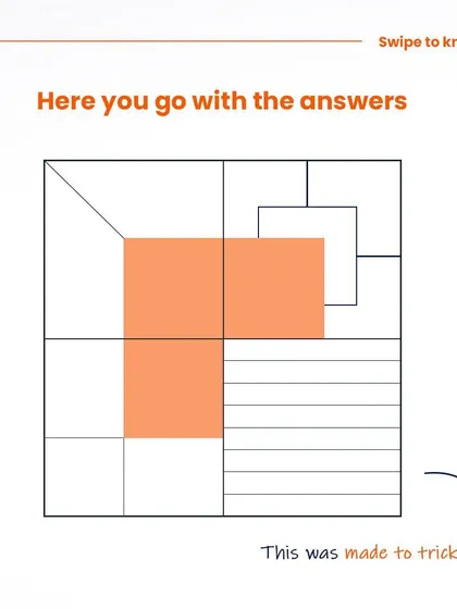 Here are the answers to the Four Squares test. The fourth block was designed to trick you into looking for a complicated solution when a simple one exists.