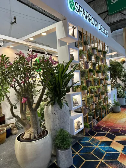 It was a pleasure to showcase my collection at the ACETECH exhibition. This was our setup, designed to inspire interior designers, architects, and plant lovers with a display of our finest ceramic planters and statement plants.