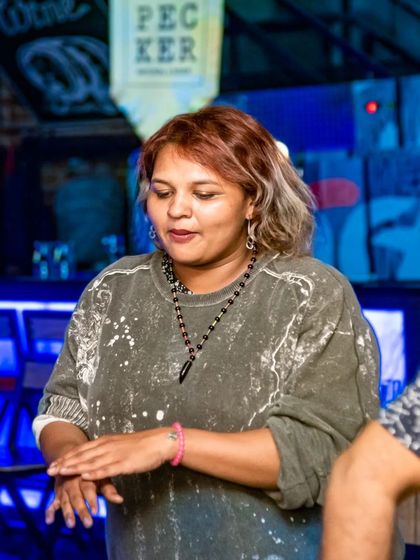 A guest enjoying the music and the vibe.