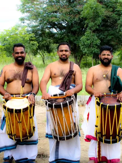 Meet some of the core artists of our 'valamthala' Chenda section. This is the team that brings the thunder, a group of dedicated performers who are the heart of our ensemble.