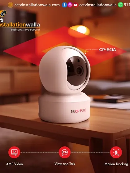 Need to watch over a single room? This CP Plus 360-degree WiFi camera is a great, budget-friendly solution. It offers 4MP video, motion tracking to follow any activity, and a view-and-talk feature to communicate through the camera.