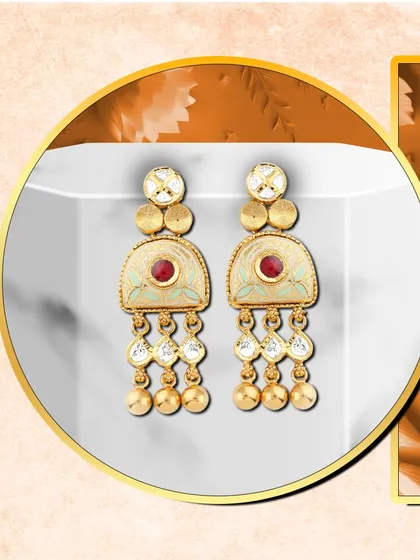 Wear your strength proudly with these elegant earrings. The design features red stones and white enamel, creating a modern yet timeless piece.