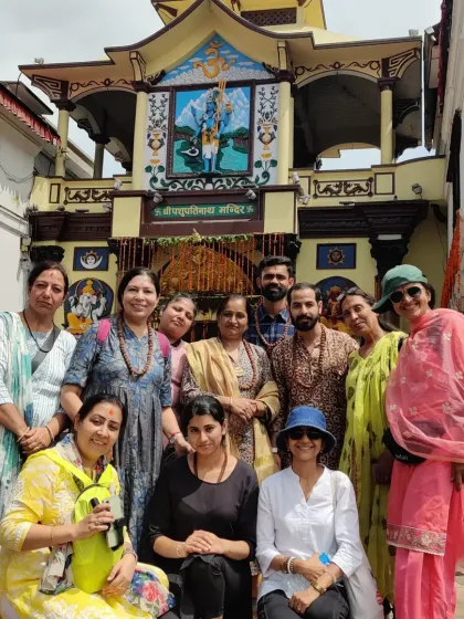 Our group gathered at the entrance of a shrine within the Pashupatinath Temple complex. This UNESCO World Heritage site is the spiritual heart of Nepal.