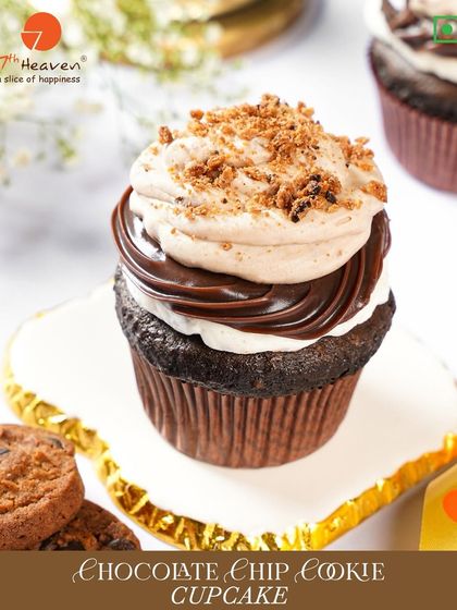 A Chocolate Chip Cookie Cupcake. This unique treat combines a rich chocolate cupcake with a cookie-crumb-infused frosting for the best of both worlds.