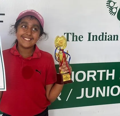 Aadya Kaushal with her 3rd place trophy at the IGU Feeder Tour in Mohali.