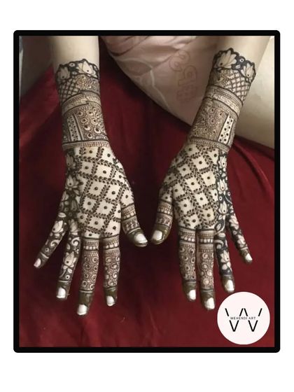 The matching pair for the engagement back-hand design, showing perfect symmetry and intricate detailing.