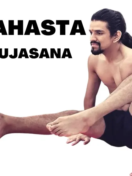 Eka Hasta Bhujasana, or Elephant's Trunk Pose. An advanced arm balance that builds incredible arm and core strength.