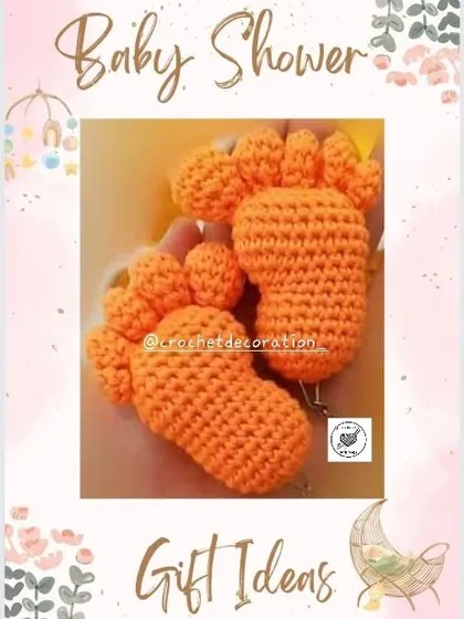A perfect keepsake for a baby shower, this is our handmade crochet baby feet keychain. We can customize the color to match your theme, making it a thoughtful and unique party favor or gift for new parents.