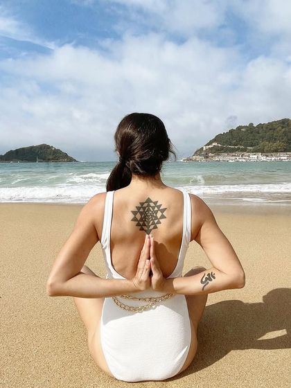 For all those who respect me even behind my back. A moment of reverse prayer pose, Paschima Namaskarasana, on the beach, feeling grateful for the journey and the practice that keeps me centered.