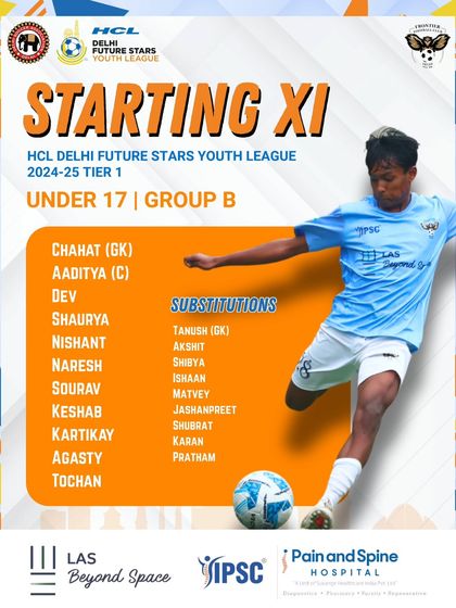 Our starting XI and substitutions for the U-17 match against Noida City FC.