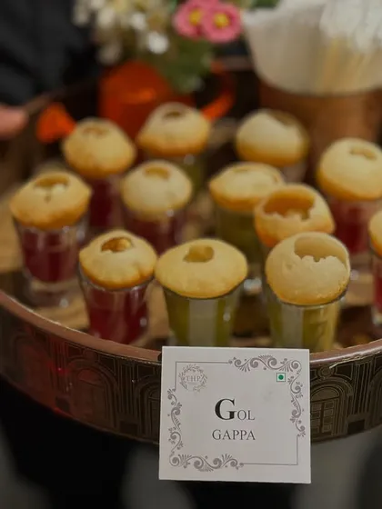 Who doesn't love Gol Gappas? We serve them in shot glasses, making it easy and fun for guests to enjoy this classic street food snack without any mess.