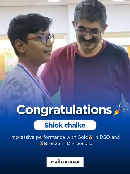An impressive performance by Shlok Chalke, winning Gold in DSO and Bronze in Divisionals. He has a bright future ahead of him.