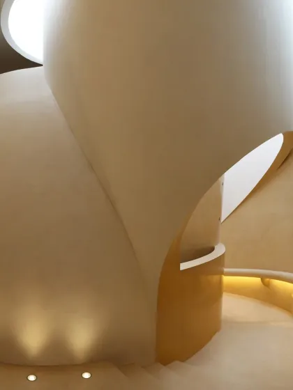 The curved walls and spiral staircases are part of the artistic design of our resort. Every corner is crafted to be visually soothing and unique.