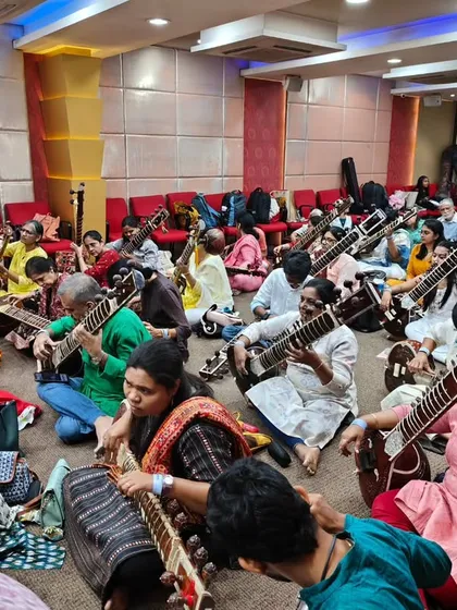 A full house of over 60 students and music lovers at a workshop with the legendary Padma Shri Ustad Shahid Parvez Khan. I believe in bringing the masters to you, providing rare opportunities to learn directly from the greatest artists of our time.