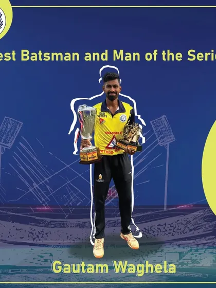 We celebrate Gautam Waghela, who was named Best Batsman and Man of the Series at the U-25 Rathod Trophy. His exceptional performance, holding two trophies, highlights the quality of our training.