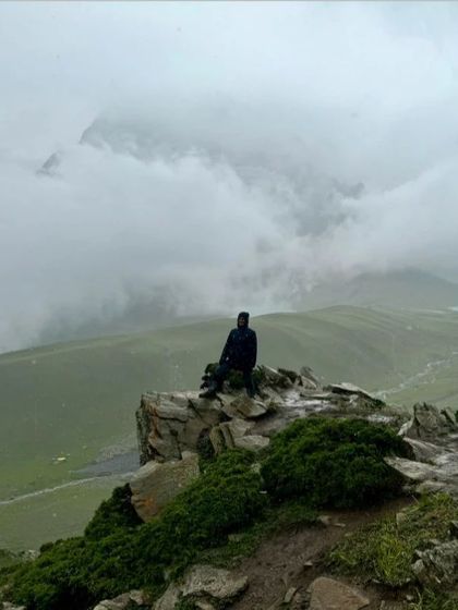 A moment of solitary reflection above the clouds. Our Himalayan adventures offer plenty of opportunities to connect with the group and also to find quiet moments for yourself in nature.