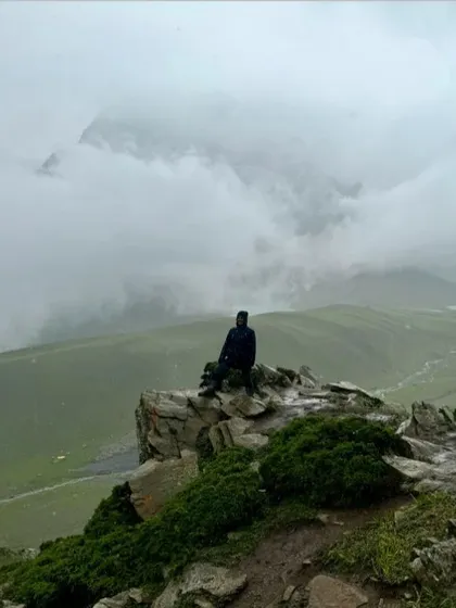 A moment of solitary reflection above the clouds. Our Himalayan adventures offer plenty of opportunities to connect with the group and also to find quiet moments for yourself in nature.