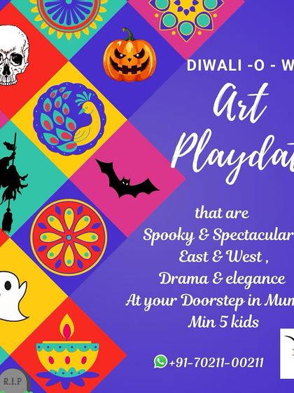 Can't decide between spooky and spectacular? My Diwali-o-Ween art playdates offer the best of both worlds, blending the drama of Halloween with the elegance of Diwali in one creative party.