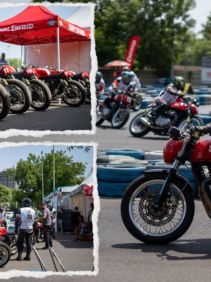 Another collage from the Ahmedabad Zonal Selection, showing the bikes lined up and in action.