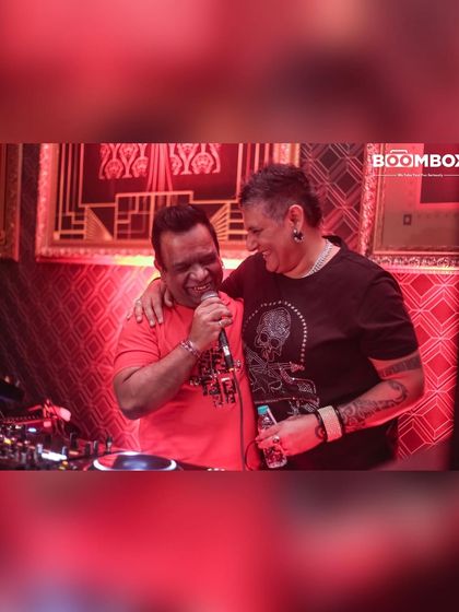 A beautiful moment of camaraderie between two legends, DJ Ivan and Ma Faiza, at my 'INTIMATE 4.0' event. It's all about celebrating the music and the community.