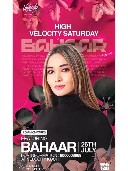 My poster for 'High Velocity Saturday' at Velocity, Kochi. Super pumped to see the Kochi peeps.