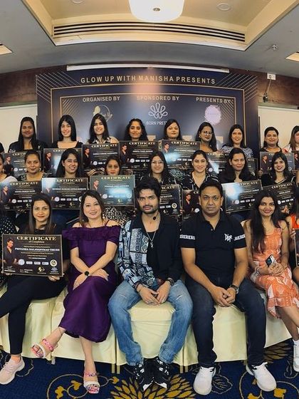 A group photo from our successful 3-day nail masterclass in Pune. Thank you to all the students for your hard work and passion.