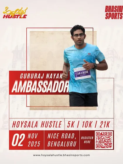 Ambassador Gururaj Nayak is ready to run with you. With the #HustleFam, you're never running solo; our ambassadors ensure you feel supported from start to finish.