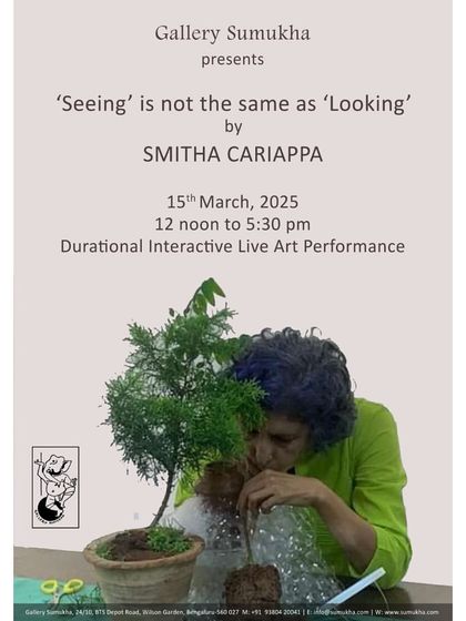 The official announcement for the durational interactive live art performance by Smitha Cariappa.
