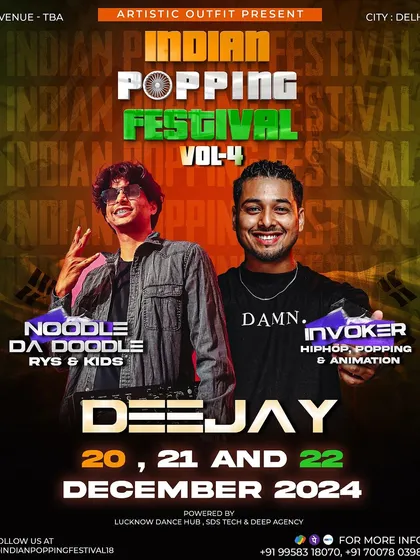 I'll be one of the deejays at the Indian Popping Festival in Delhi. Being a DJ helps me understand music on a deeper level, a knowledge I bring into all my dance classes.