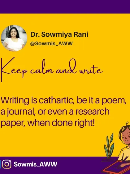 Keep calm and write. I truly believe that writing is cathartic, whether it's a personal journal or a research paper. When done right, the process of organizing your thoughts and telling a clear story can be incredibly rewarding.