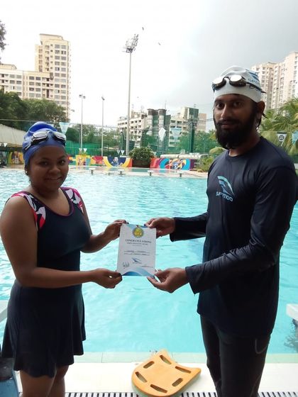Congratulations to this amazing swimmer for successfully advancing to a new level. Her dedication and perseverance have paid off, and we are proud to be part of her success story.
