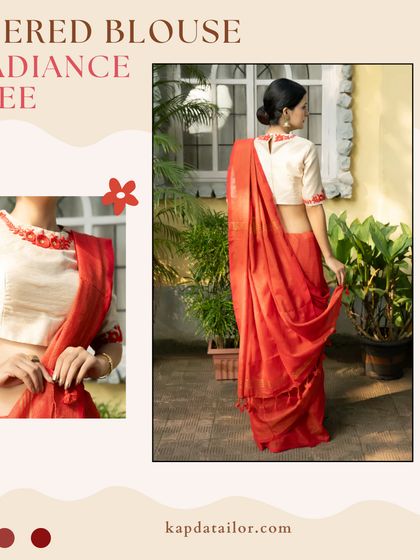 Grace in every thread. Another look at the Kamal Naini Blouse and Amber Radiance Saree, a duo that defines ethnic elegance.