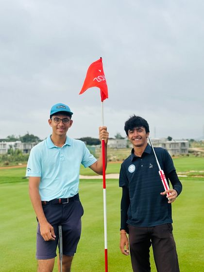 Two of our players after a 1v1 match play battle in our TSG Monthly Tournament. These events are designed to simulate pressure and teach our players how to compete with intent.