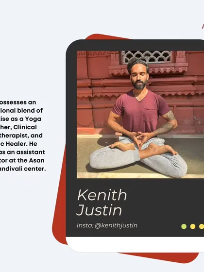 Meet Kenith Justin, an assistant instructor at our Kandivali center. He possesses an exceptional blend of expertise as a Yoga Teacher, Clinical Hypnotherapist, and Pranic Healer.