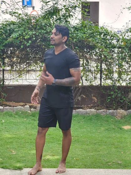 A candid shot of me during a workshop, explaining the history and benefits of Mugdar training.