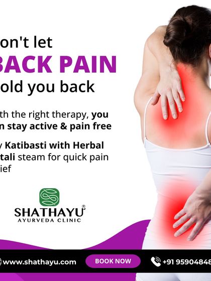 Don't let back pain hold you back from an active life. I use therapies like Katibasti combined with herbal Potali steam to offer quick and effective relief, targeting the root cause of your discomfort.