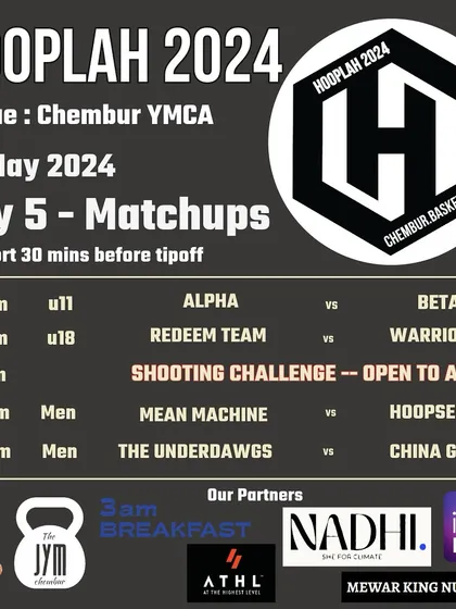 The Day 5 matchups for Hooplah '24, including a shooting challenge open to all.
