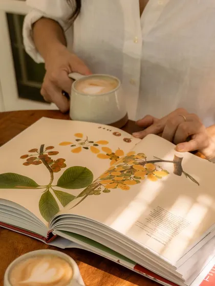 A perfect afternoon looks a lot like this: a warm cup of coffee, a beautiful book, and a quiet moment to yourself. We’ve partnered with Champaca Books to fill our shelves, so you can always find a new story to get lost in.
