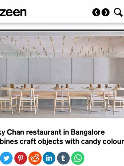 Our project Lucky Chan was featured in the prestigious online design magazine, Dezeen. The article highlighted our unique combination of traditional Indian craft objects with a contemporary, candy-colored palette.