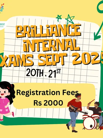 An announcement for our exclusive Internal Exams. These curated exams are designed to give students a real-world evaluation from professional musicians, going beyond the standard syllabus to test performance and theory.