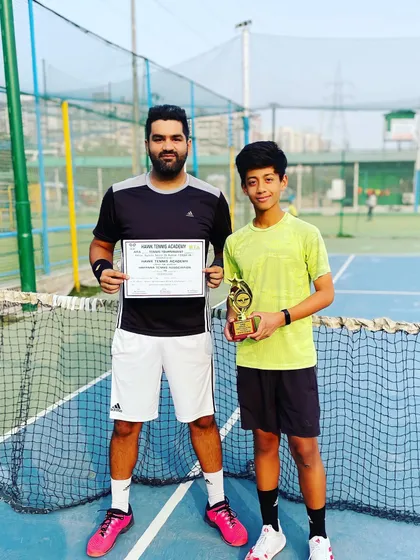 A big congratulations to our player Aarav Verma for winning the boys Under-18 doubles title at an AITA CS-7 tournament. We are super proud of his performance and dedication to the sport.