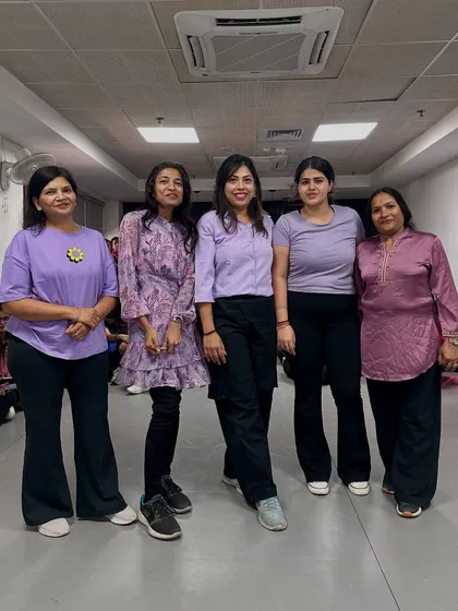Good vibes, killer moves, and making friends along the way. A group of our students posing after a great DANCE KORNER session.