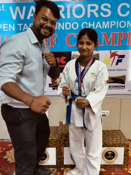 This blue belt student earned her spot on the podium at the Warriors Cup. Every competition builds confidence.