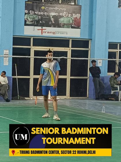 A player focused during a match in the senior tournament. The competitive spirit is ageless.