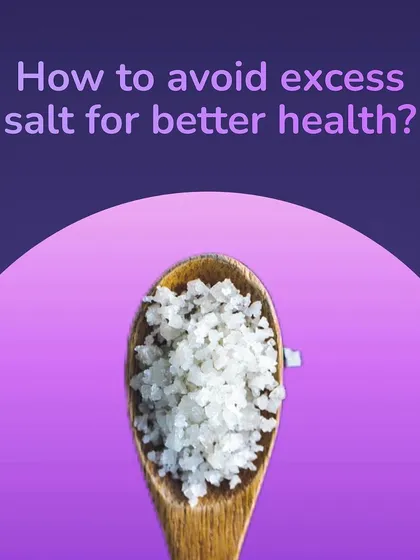A visual prompt asking how to avoid excess salt for better health.