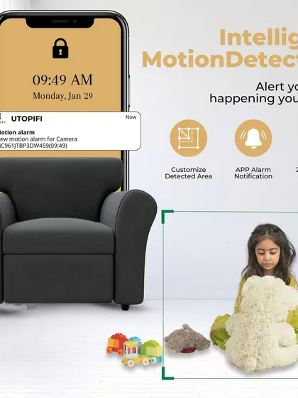 My intelligent motion detection systems alert you the moment activity is detected. You can customize the detection area and receive app notifications, giving you optional 24/7 protection for your family and property.